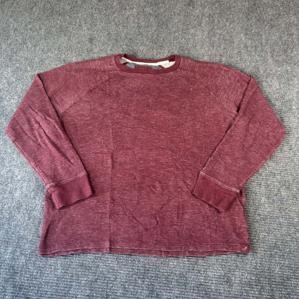 Alesbury Mens Large Burgundy Red Heathered Raglan Long Sleeve Pullover